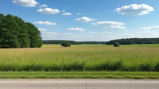 Open field along country road