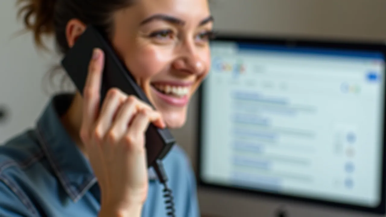 Woman on the phone with a real estate agent